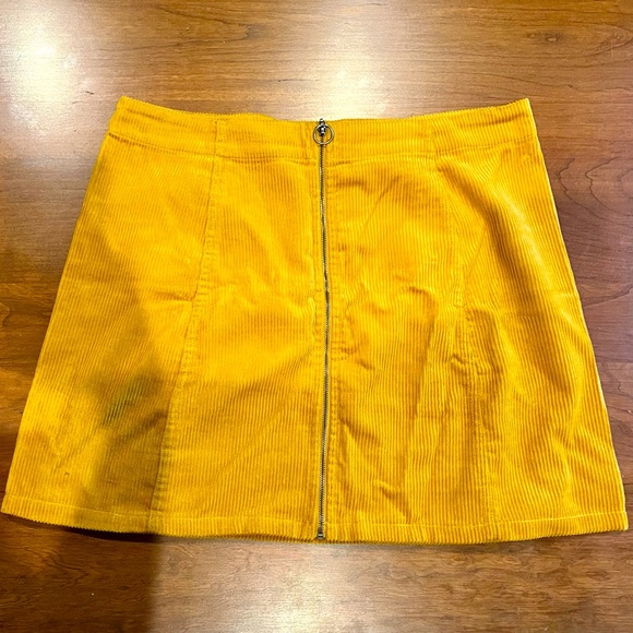 Mustard Corduroy Mini Skirt - Picture 4 of 4